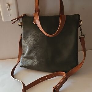 ANTIK KRAFT BREE BROWN/OLIVE VEGAN LEATHER CROSSBODY